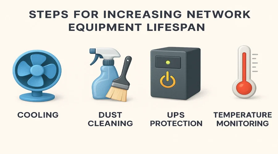 راهنمای کامل نگهداری از تجهیزات شبکه در محیط‌های گرم
