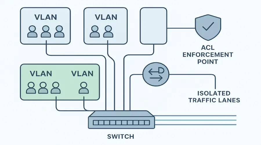 افزایش امنیت شبکه با VLAN و Access Control